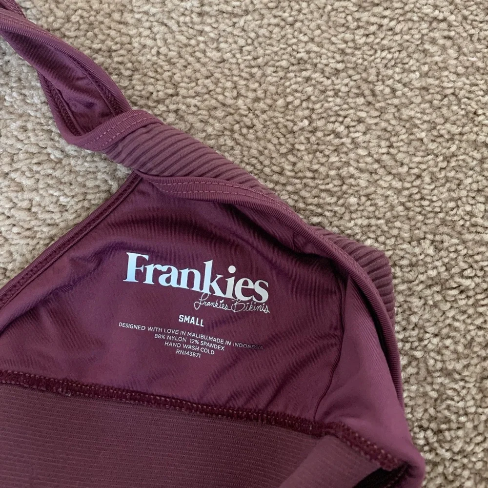 Frankie's Bikinis Mauve Purple Ribbed Scoop Bikini